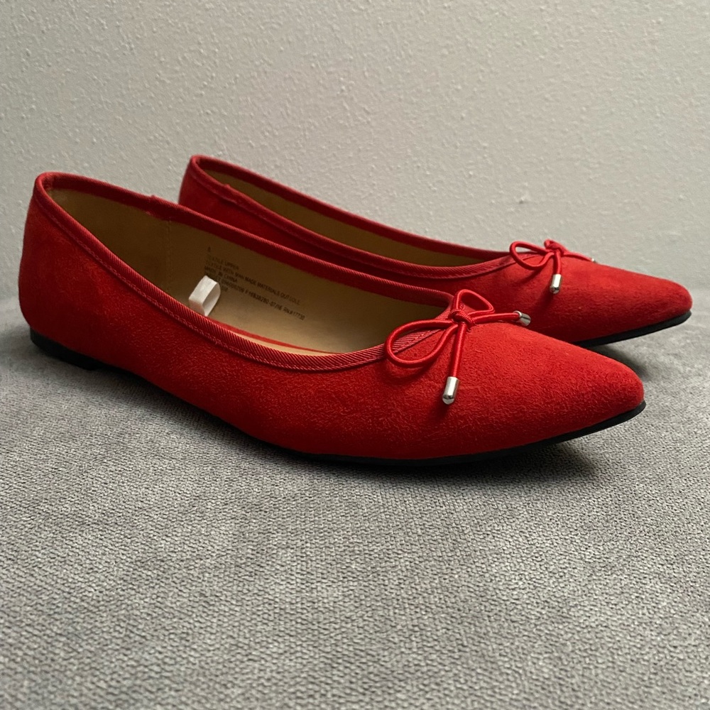 Red flats. Worn once.